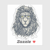 Hipster Lion with Glasses Sticker | Cool Geek King (Vel)