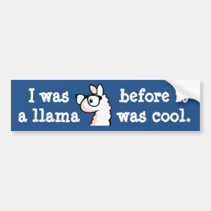 Hipster Llama Bumpersticker
