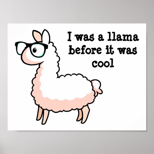 Hipster Llama Poster (Voorkant)
