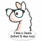 Hipster Llama Sticker (Voorkant)