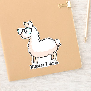 Hipster Llama Sticker