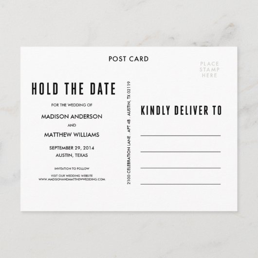 Hipster Love | Het Briefkaart Datum opslaan (Achterkant)