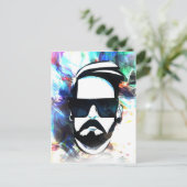 Hipster Man Briefkaart (Staand voorkant)