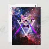 Hipster Melkwegkat Briefkaart (Voorkant / Achterkant)