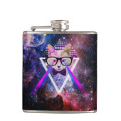 Hipster Melkwegkat Heupfles (Voorkant)