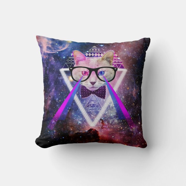 Hipster Melkwegkat Kussen (Voorkant)