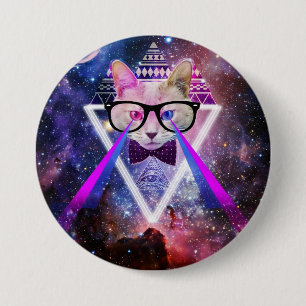 Hipster Melkwegkat Ronde Button 7,6 Cm