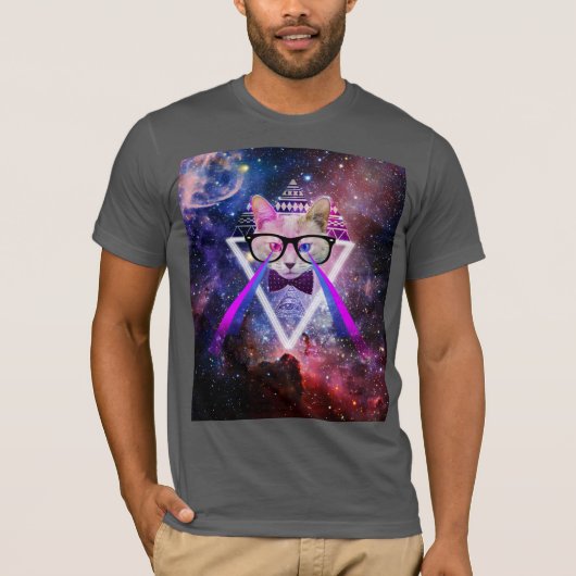 Hipster Melkwegkat T-shirt (Voorkant)