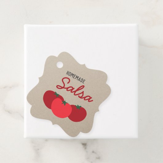 Hipster Modern Zelfgemaakte Salsa Tomaat Inblikken Bedankjes Labels (In situ)