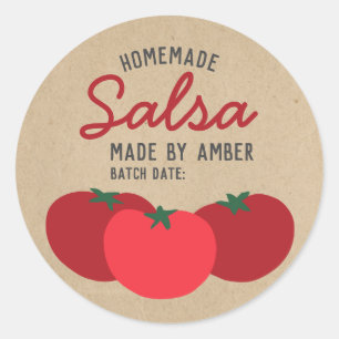 Hipster Modern Zelfgemaakte Salsa Tomaat Inblikken Ronde Sticker
