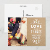 HIPSTER MODERNE | CARTE POST MERCI MARIAGE (Devant / Derrière)