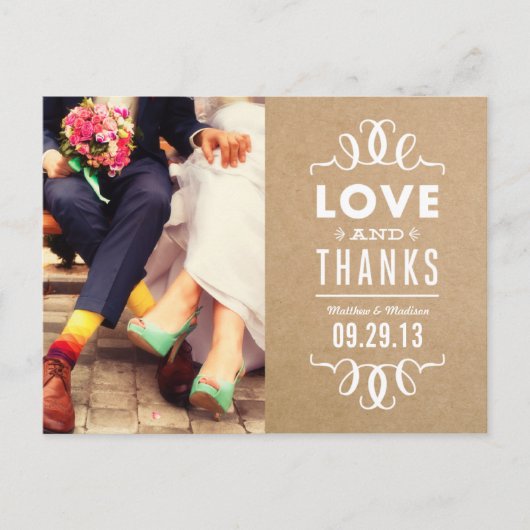 HIPSTER MODERNE | CARTE POST MERCI MARIAGE (Devant)