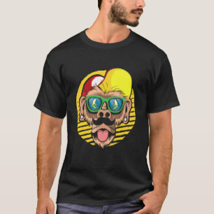 Hipster Monkey Banana Glasses Hippies Urban Style T-shirt