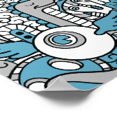 Hipster Monster Doodle Collage Poster (Coin)