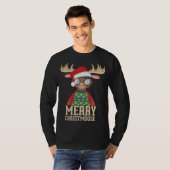 Hipster Moose - Santa Hat - Vrolijk Christmoose Ch T-shirt (Voorkant volledig)