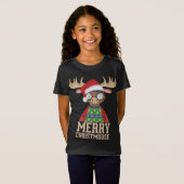 Hipster Moose - Santa Hat - Vrolijk Christmoose Ch T-shirt (Voorkant volledig)
