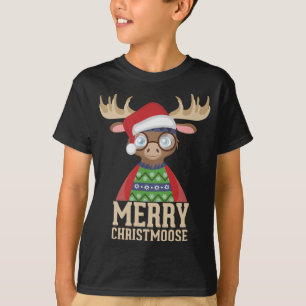 Hipster Moose - Santa Hat - Vrolijk Christmoose Ch T-shirt