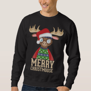 Hipster Moose - Santa Hat - Vrolijk Christmoose Ch Trui