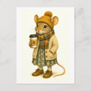 Hipster Muis Ansichtkaart Briefkaart