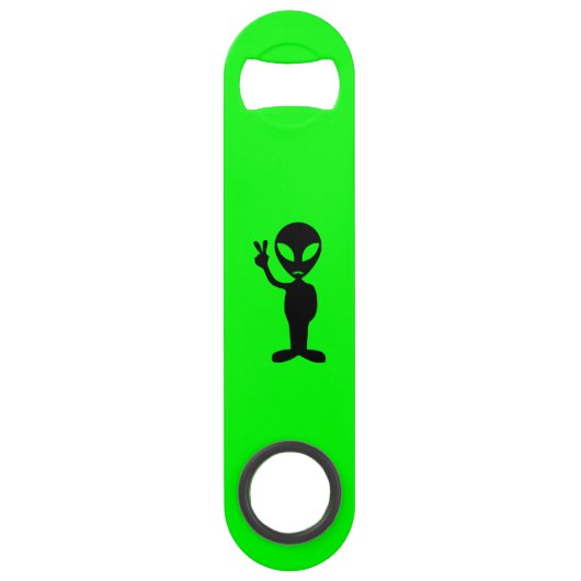 Hipster Mustache Alien Speed Flessenopener (Voorkant)