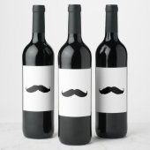 Hipster Mustache Wijn Etiket (Flessen)