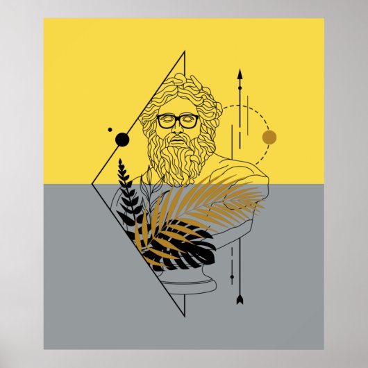 Hipster Olympic God Colorblock Poster (Voorkant)