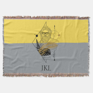 Hipster Olympische God Colorblock Monogram Deken