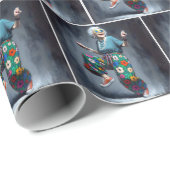 Hipster oma danst in Sneakers Cadeaupapier (Rol Hoek)