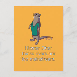 Hipster Otter Briefkaart