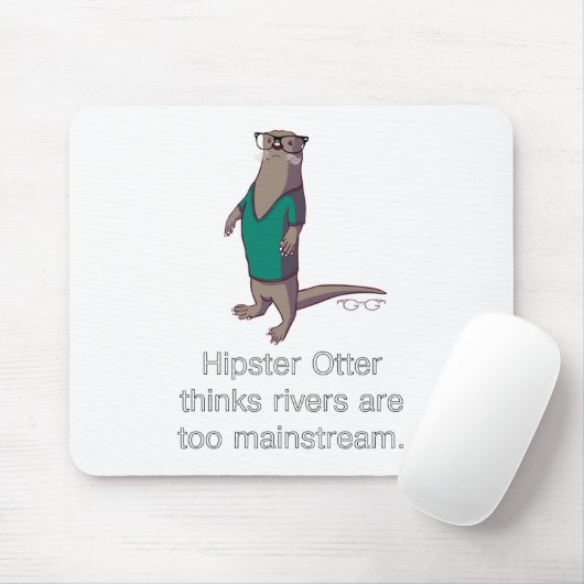Hipster Otter Mousepad Muismat (Met muis)