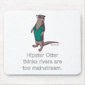 Hipster Otter Mousepad Muismat (Voorkant)