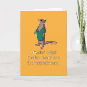 Hipster Otter Note Card Kaart