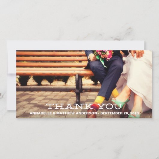 HIPSTER OVERLAY | CARTE PHOTO mariage MERCI (Devant)