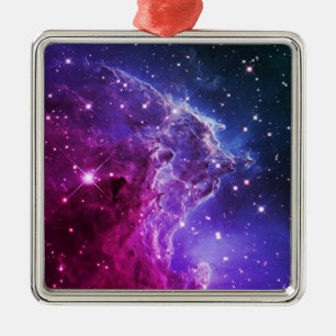 Hipster Paarse Ombre Apenkopnevel Metalen Ornament