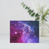 Hipster Paarse Ombre Monkey Head Nebula Briefkaart (Staand voorkant)