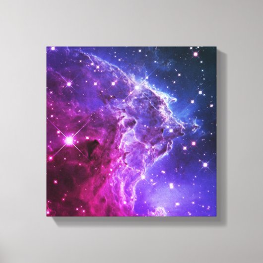 Hipster Paarse Ombre Monkey Head Nebula Canvas Afdruk (Voorkant)