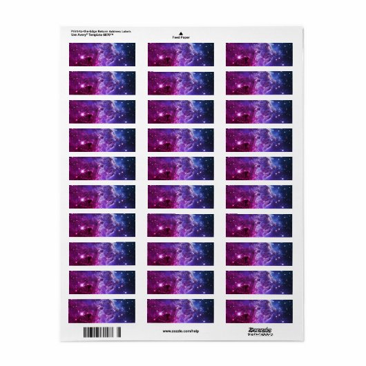 Hipster Paarse Ombre Monkey Head Nebula Etiket (Full Sheet)