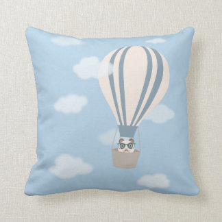 Hipster Panda op Hot Air Ballon Kussen