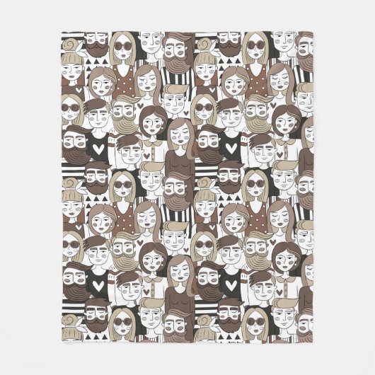 Hipster Pattern fleece deken (Voorkant)