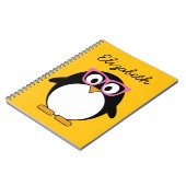 Hipster Penguin - Cute Cartoon Yellow Pink Notitieboek (Linkerzijde)