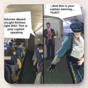 Hipster Piloot Grappig Drankjes Onderzetter