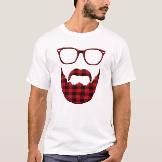 Hipster Play Beard en bril T-shirt (Voorkant)