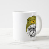 Hipster Pug | Het is Cool Extra Grote Beker (Voorkant rechts)