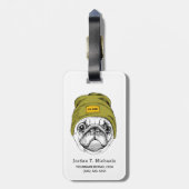 Hipster Pug | Het is Cool | Jouw namen toevoegen Bagagelabel (Achterkant verticaal)
