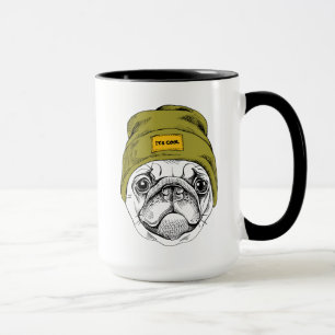 Hipster Pug Het is Cool Mok