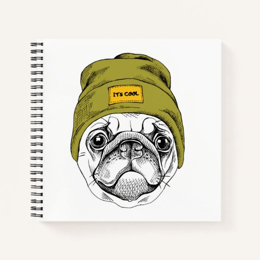 Hipster Pug | Het is Cool Notitieboek (Voorkant)
