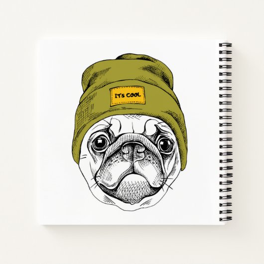 Hipster Pug | Het is Cool Notitieboek (Achterkant)