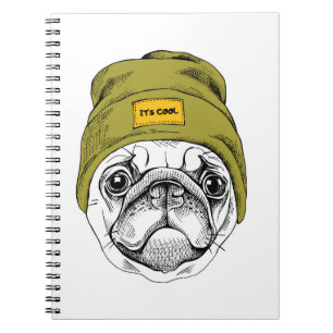 Hipster Pug Het is Cool Notitieboek