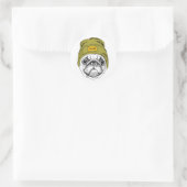 Hipster Pug | Het is Cool Ronde Sticker (Tas)