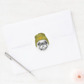 Hipster Pug | Het is Cool Ronde Sticker (Envelop)